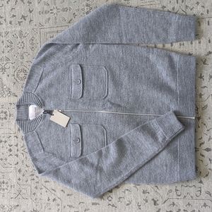 NWT Hardy Amies wool zipped sweater